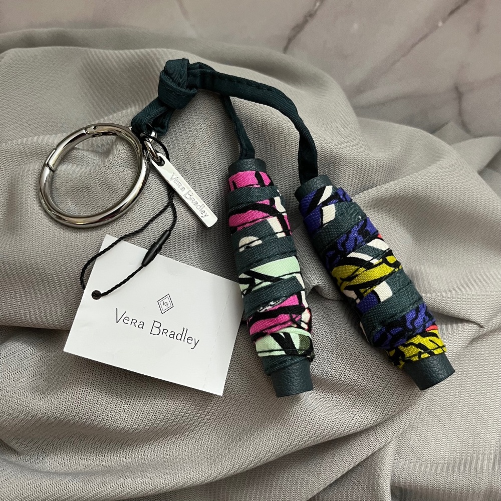 NWT Vera Bradley Iconic Spools Falling Flowers Bag Charm